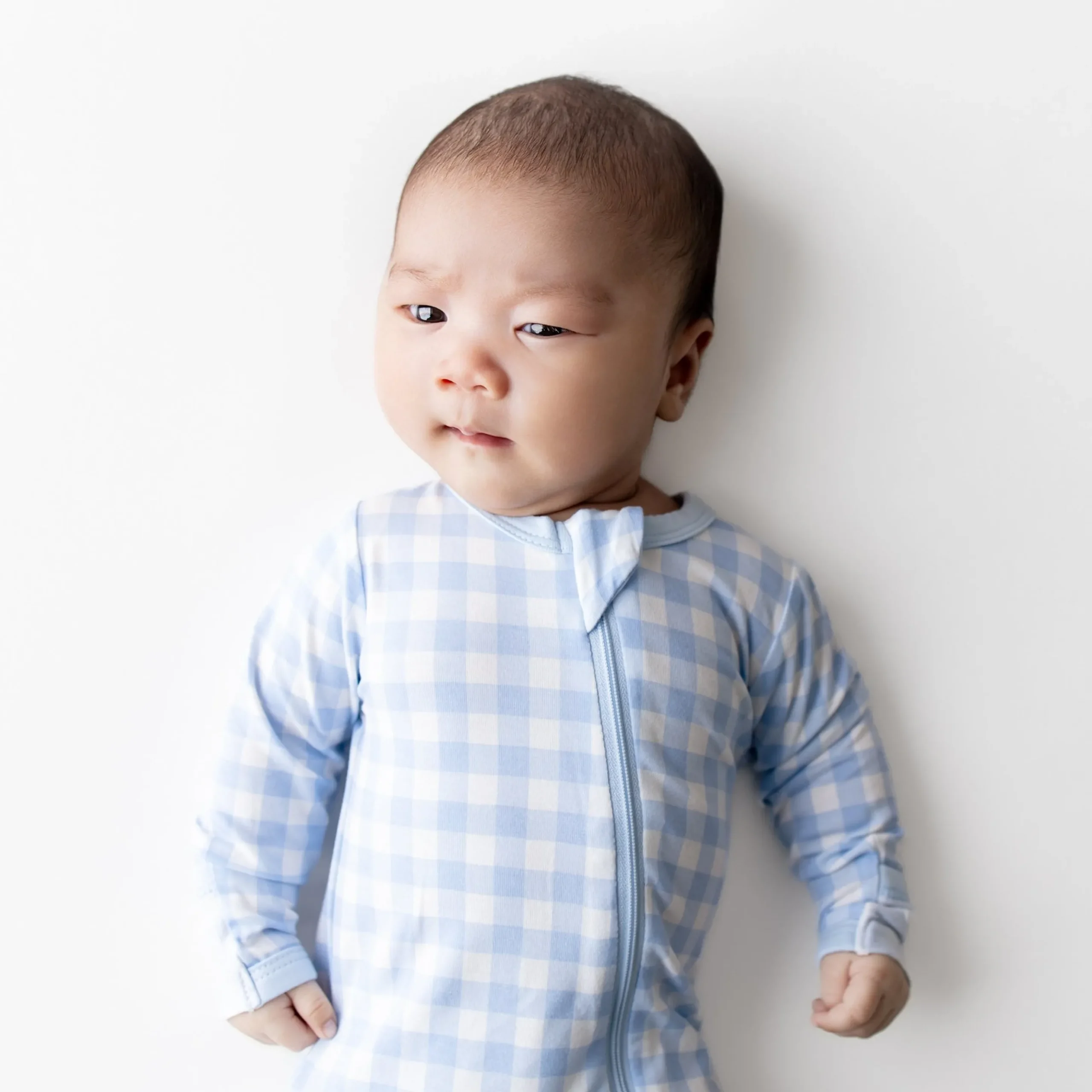Zippered Footie in Gingham Breeze