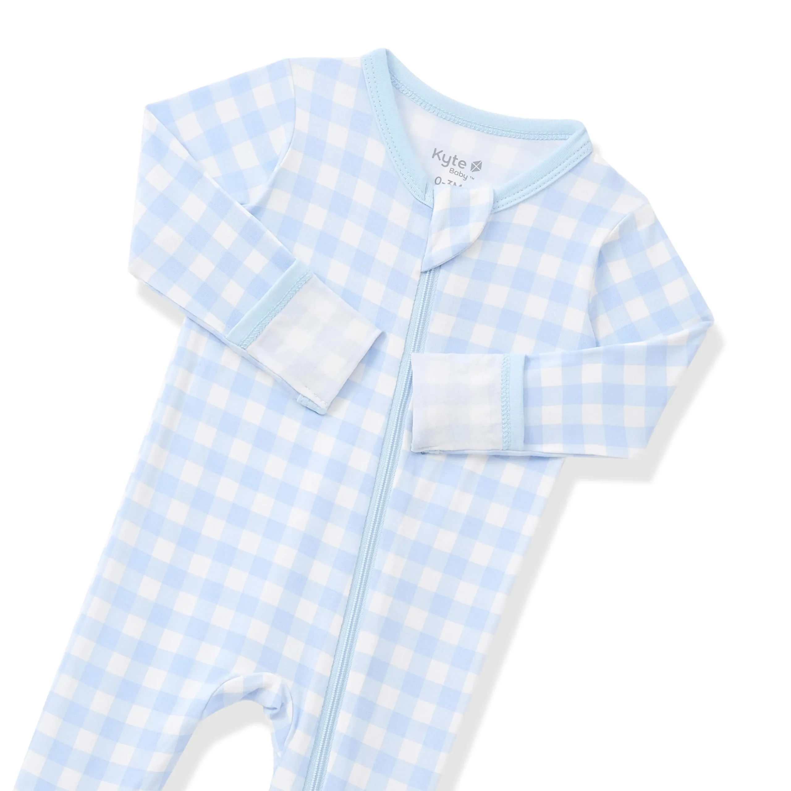 Zippered Footie in Gingham Breeze