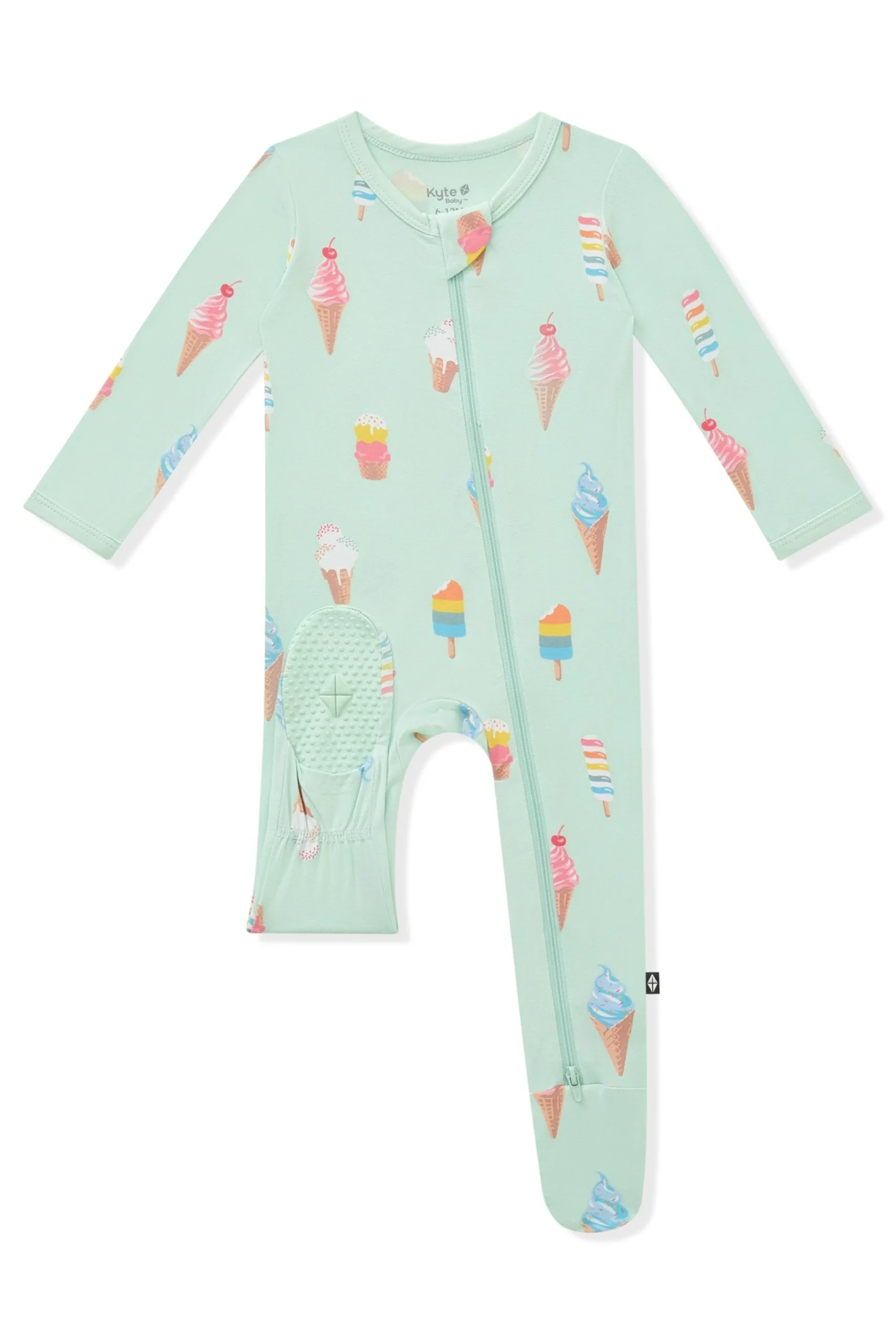 Zippered Footie in Mint Ice Cream