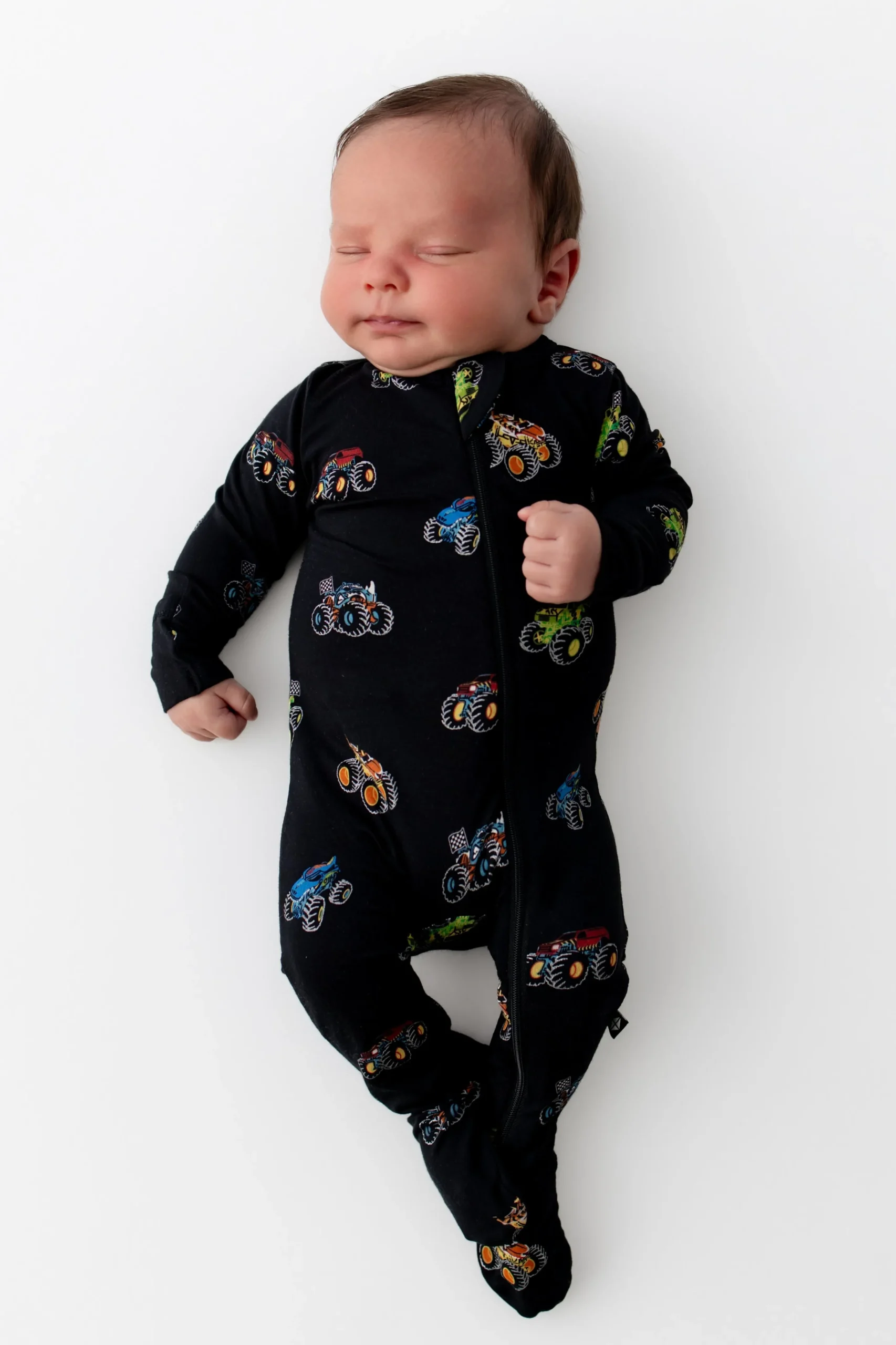Zippered Footie in Monster Truck