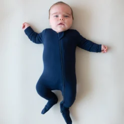 Zippered Footie in Navy