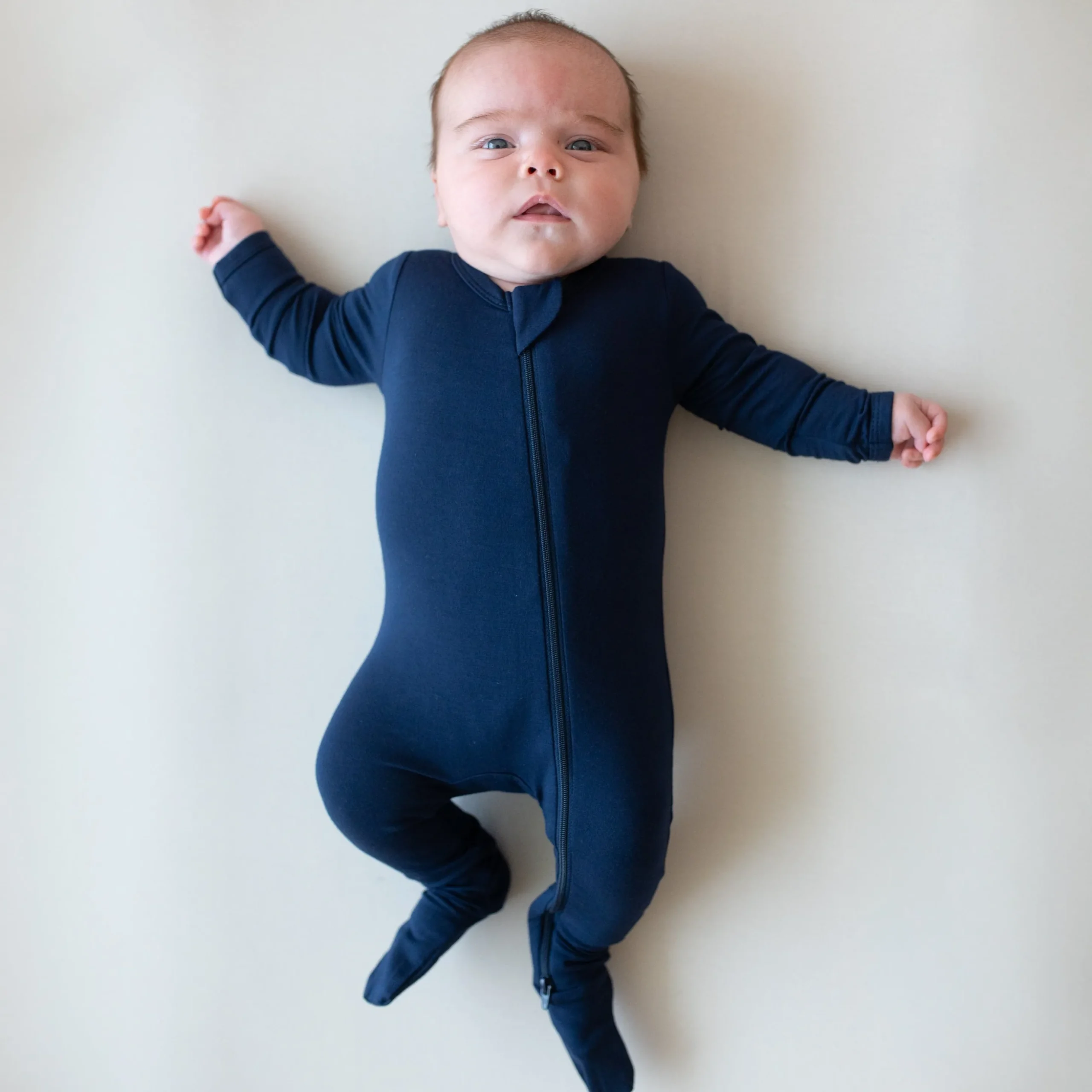 Zippered Footie in Navy