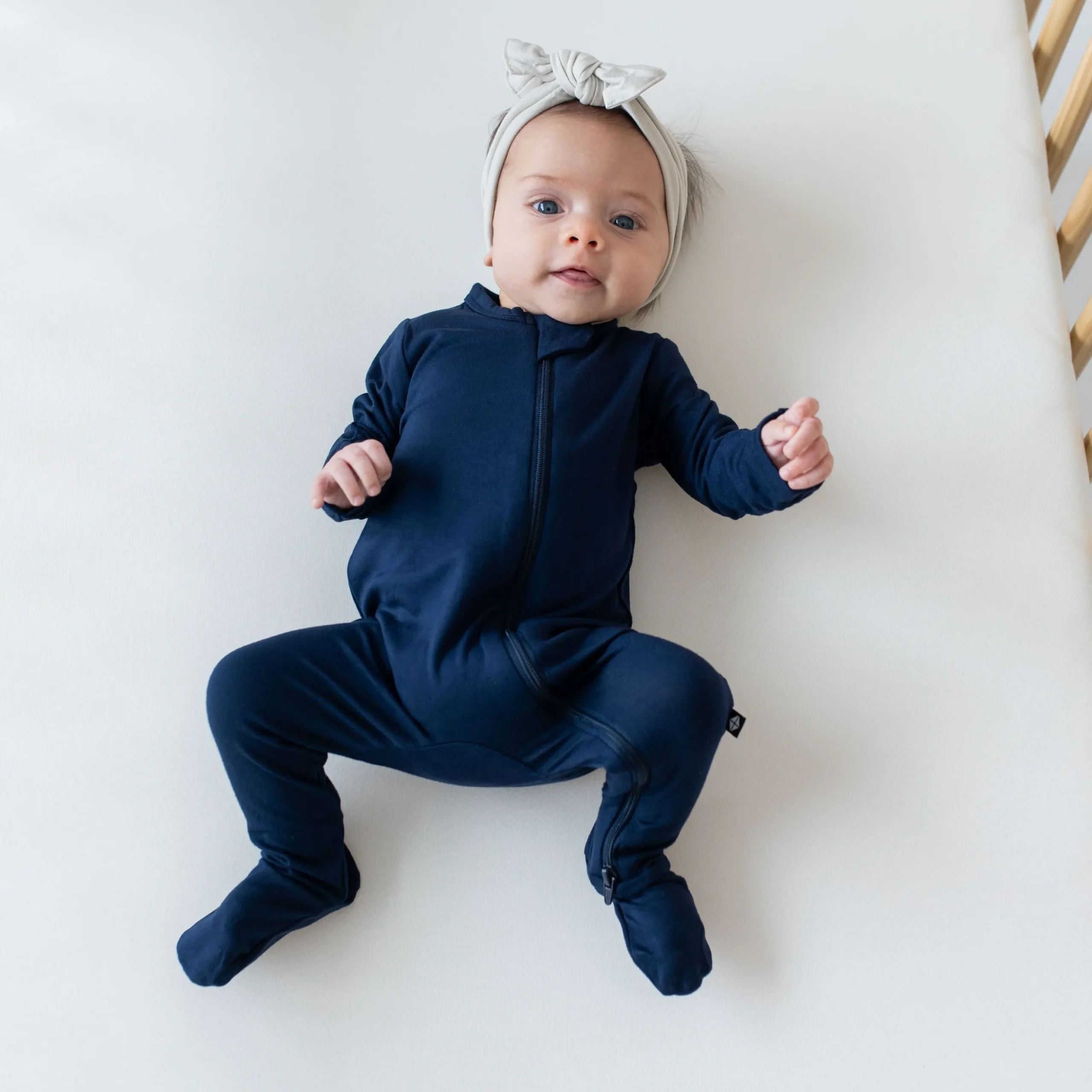 Zippered Footie in Navy
