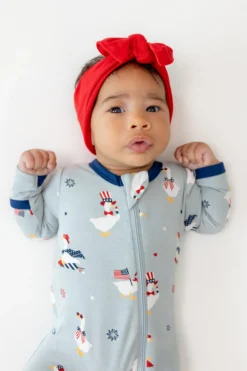 Zippered Footie in Patriotic Goose
