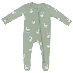 Zippered Footie in Silly Goose