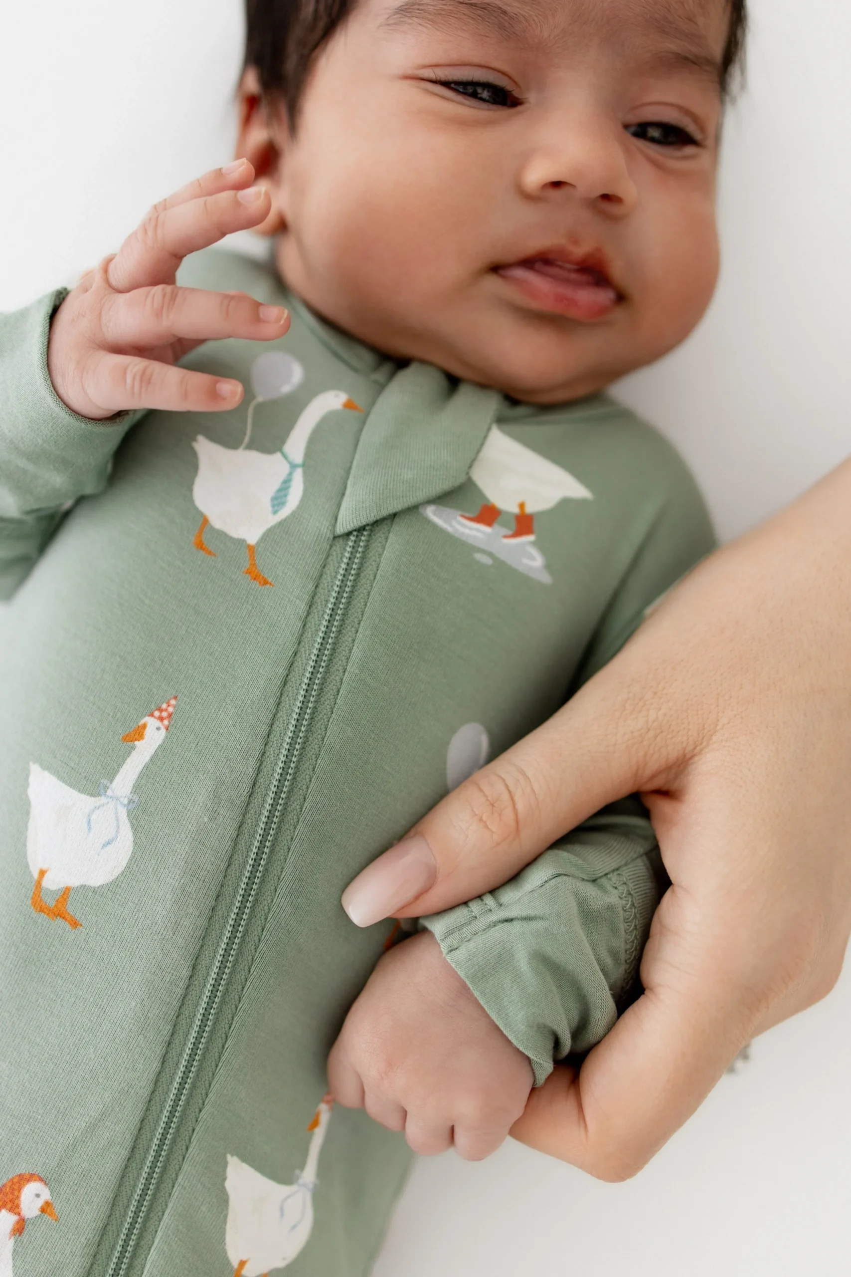 Zippered Footie in Silly Goose
