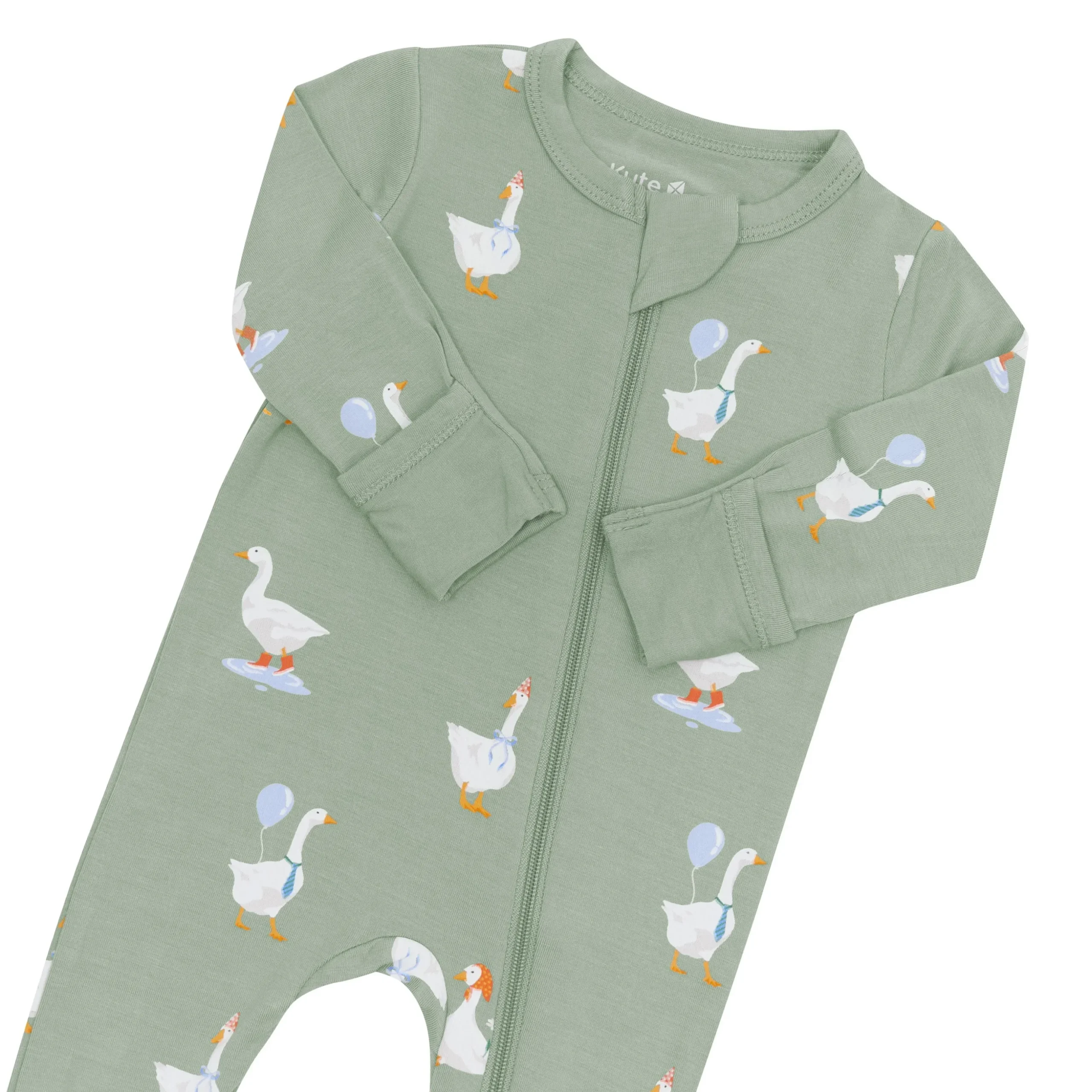 Zippered Footie in Silly Goose
