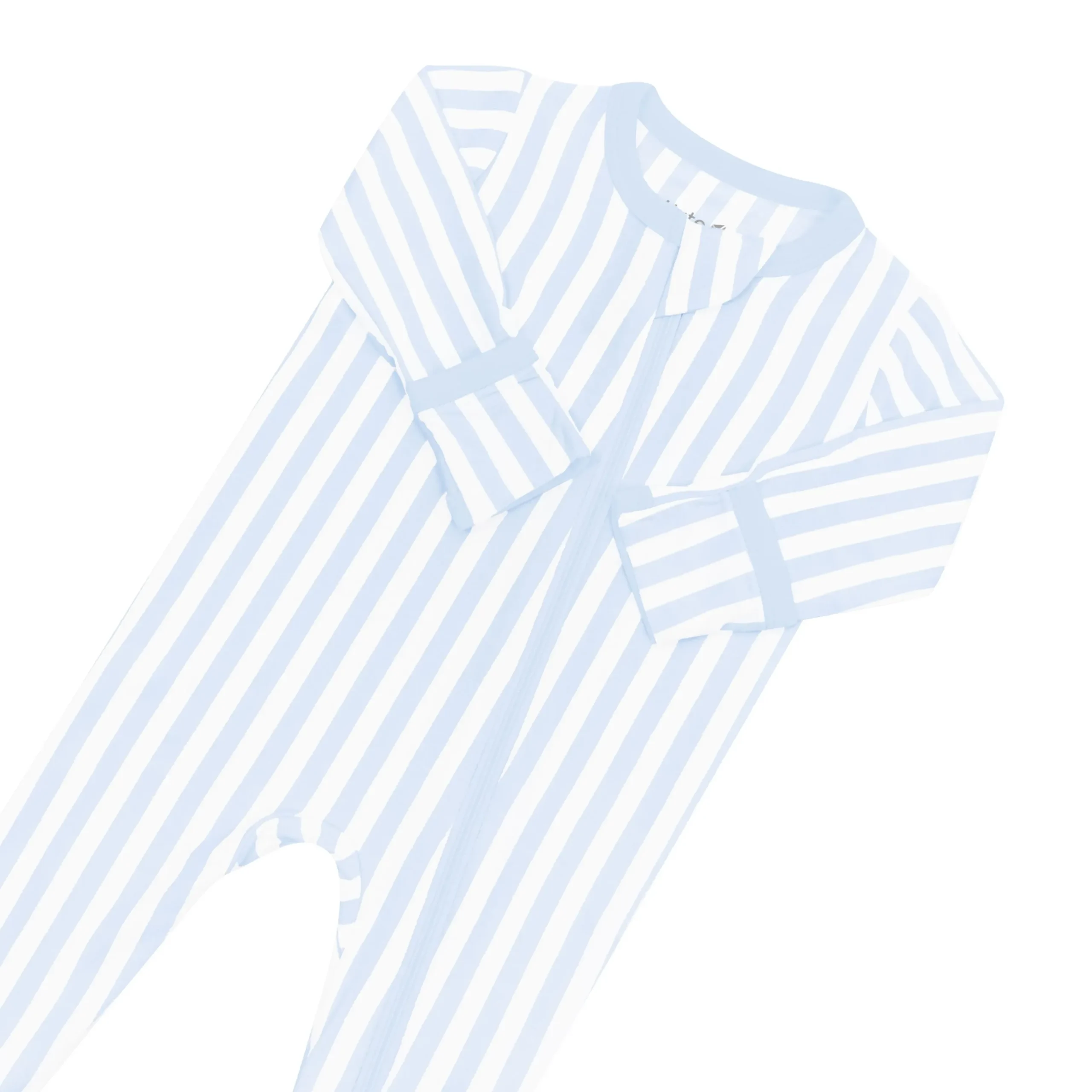 Zippered Footie in Small Mist Stripe
