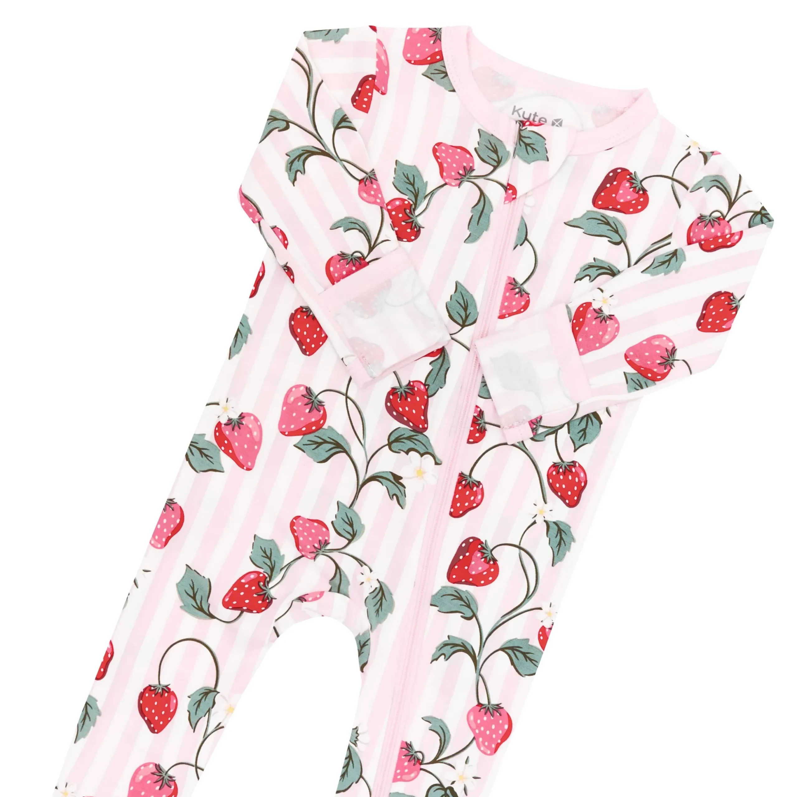 Zippered Footie in Strawberry Fields