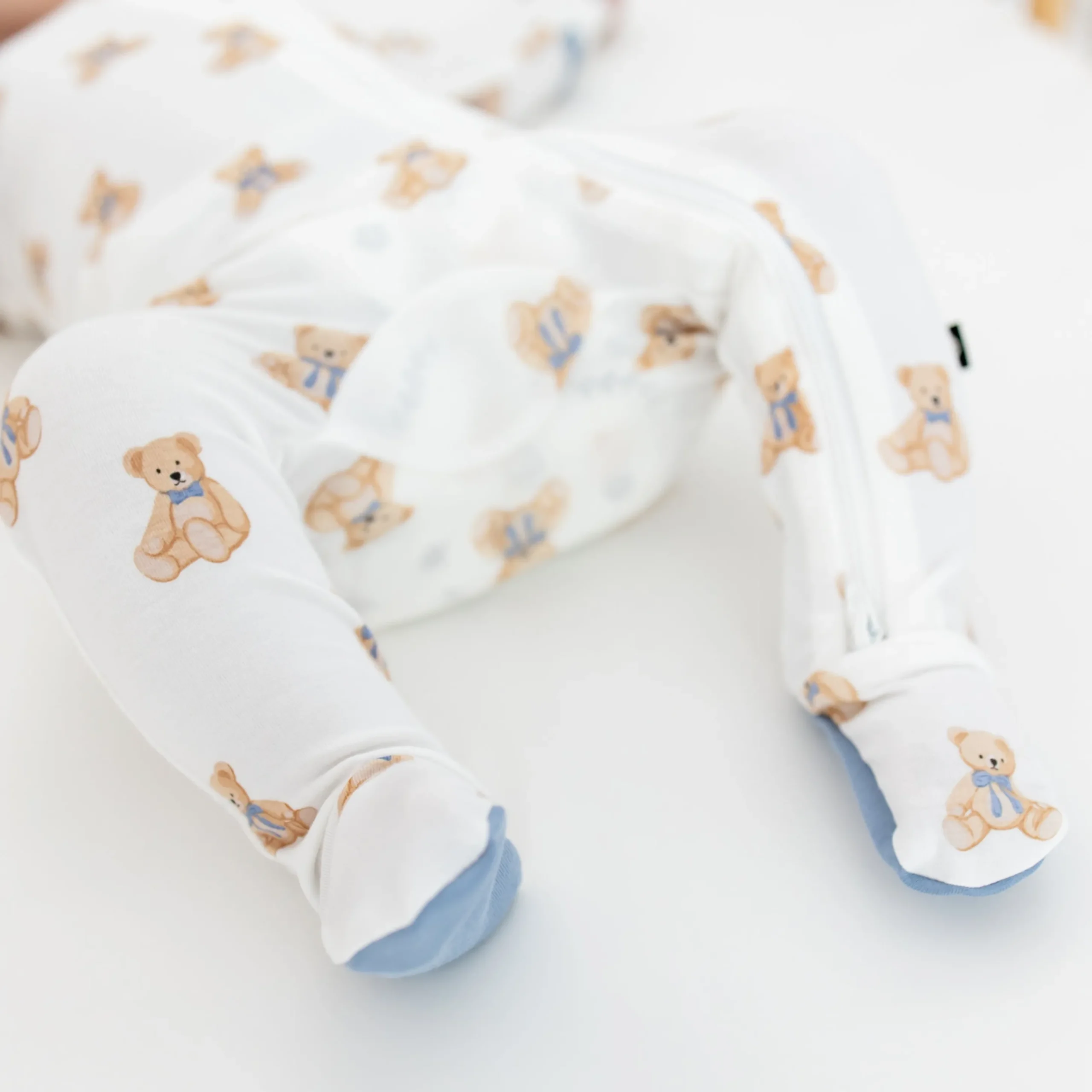 Zippered Footie in Teddy Bear