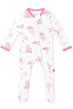 Zippered Footie in Toile Ballet