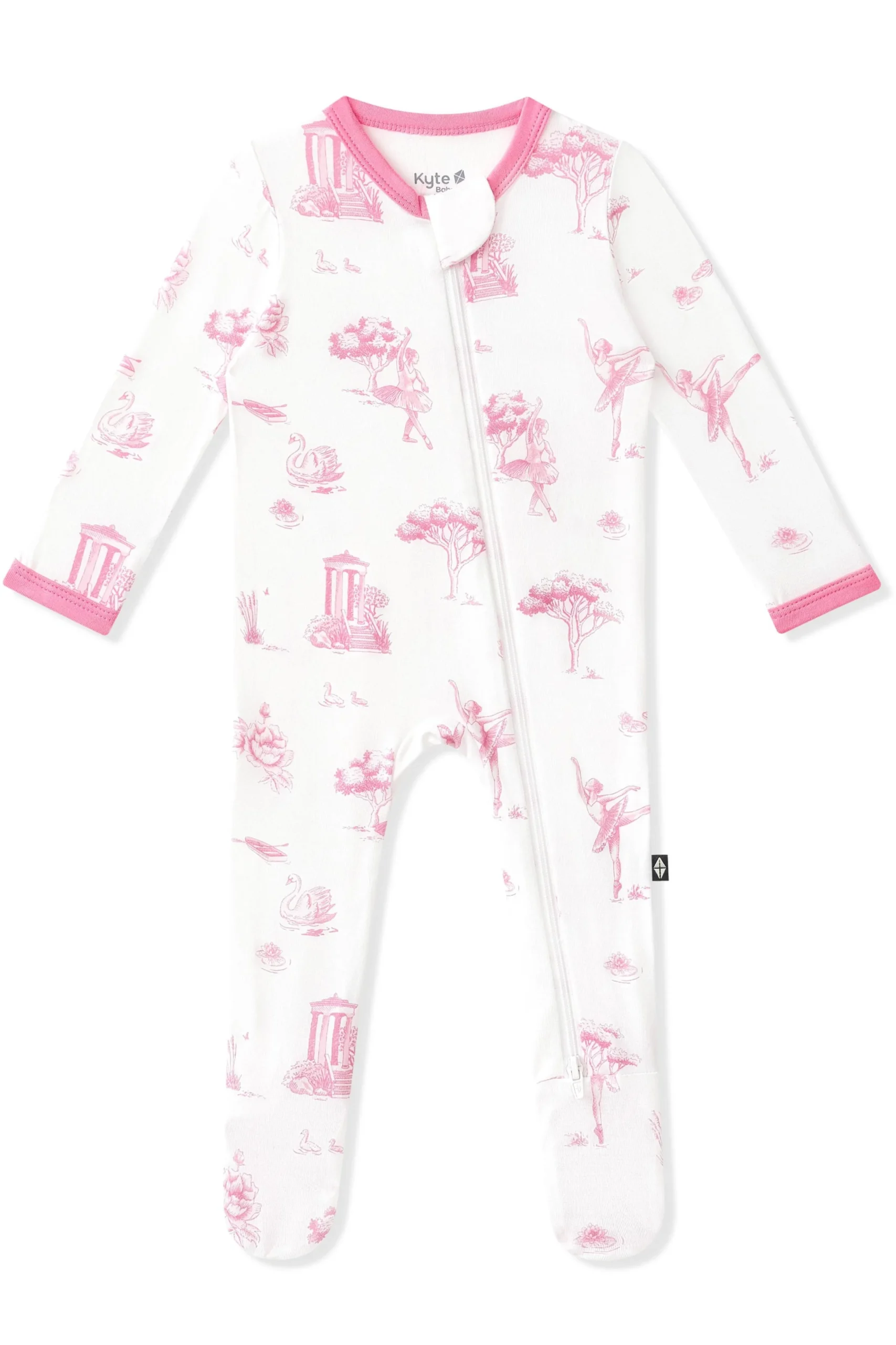 Zippered Footie in Toile Ballet