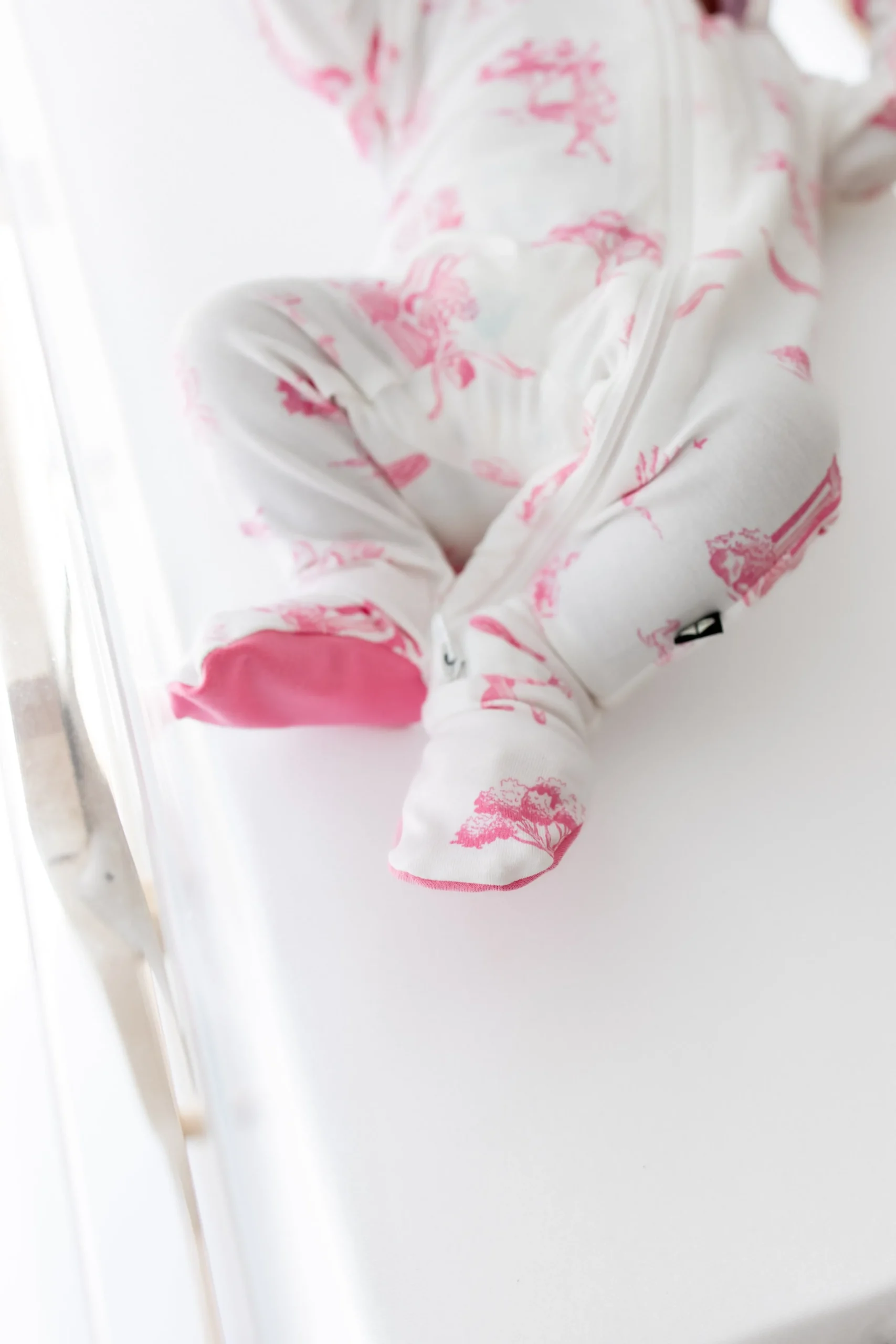 Zippered Footie in Toile Ballet