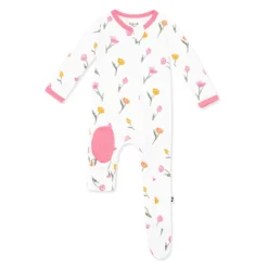 Zippered Footie in Tulip
