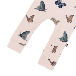 Zippered Romper in Blush Butterfly