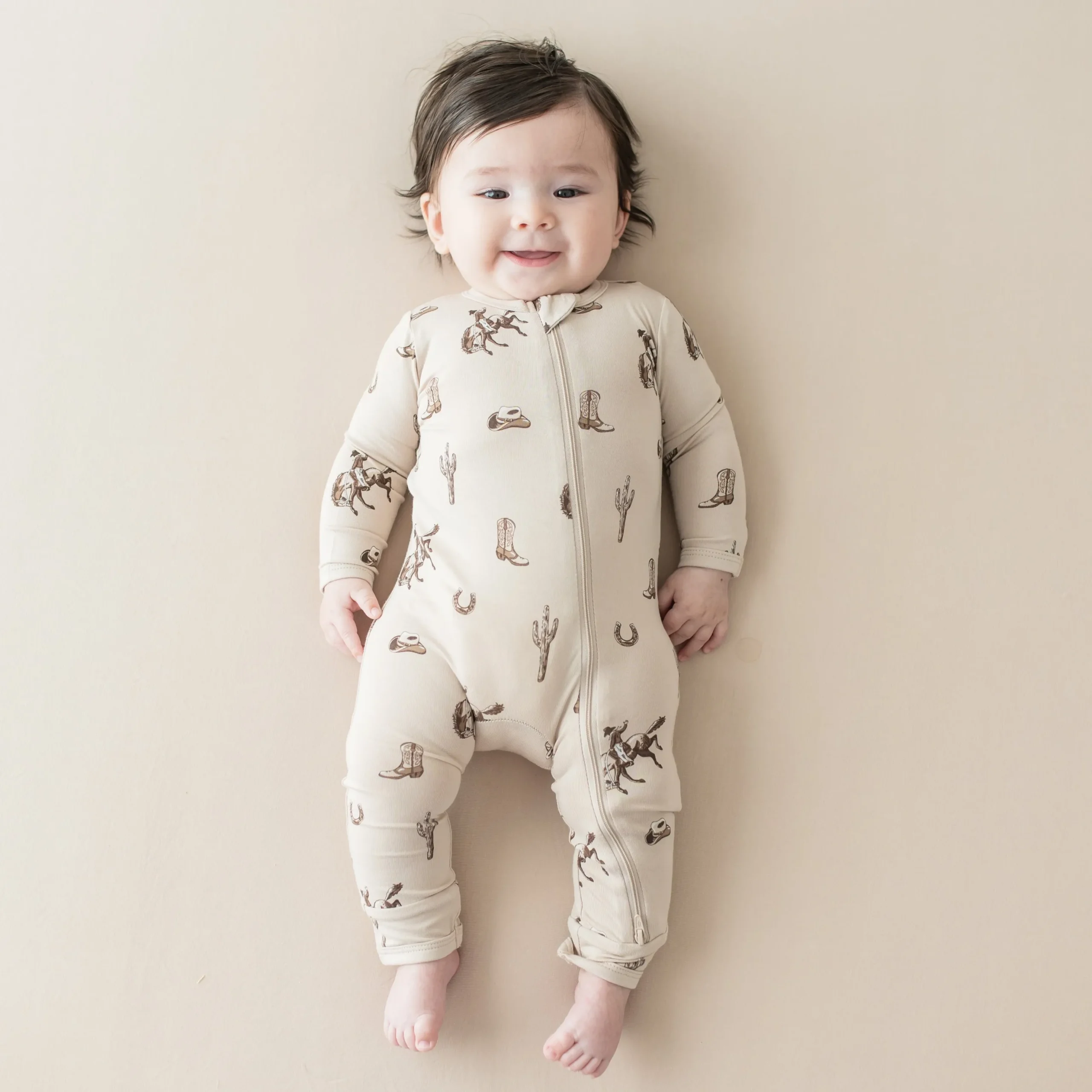 Zippered Romper in Classic Cowboy