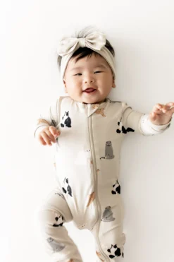Zippered Romper in Fluffy Cat