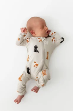 Zippered Romper in Fluffy Dog