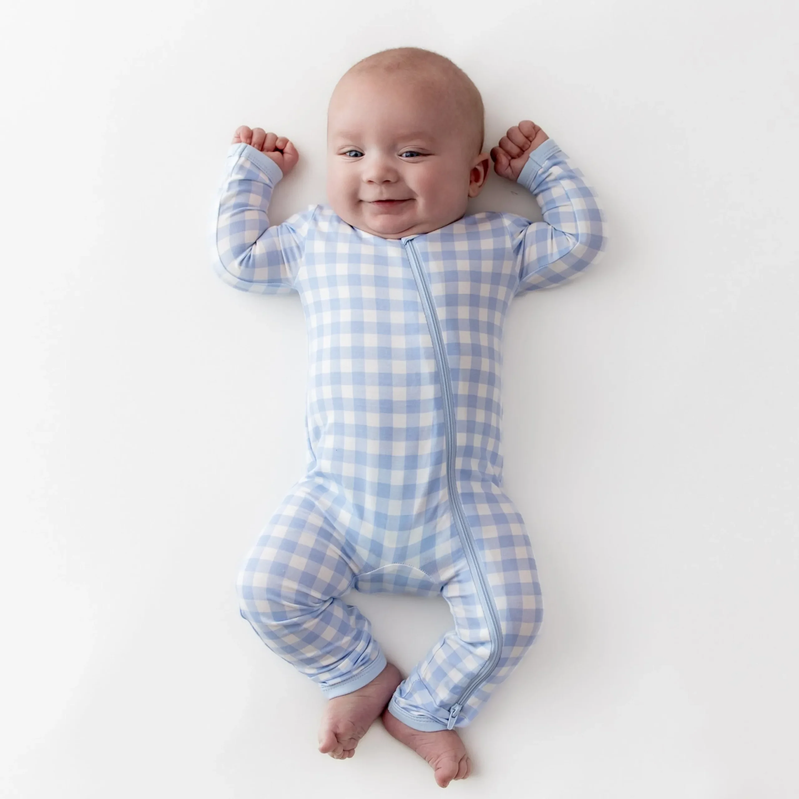 Zippered Romper in Gingham Breeze