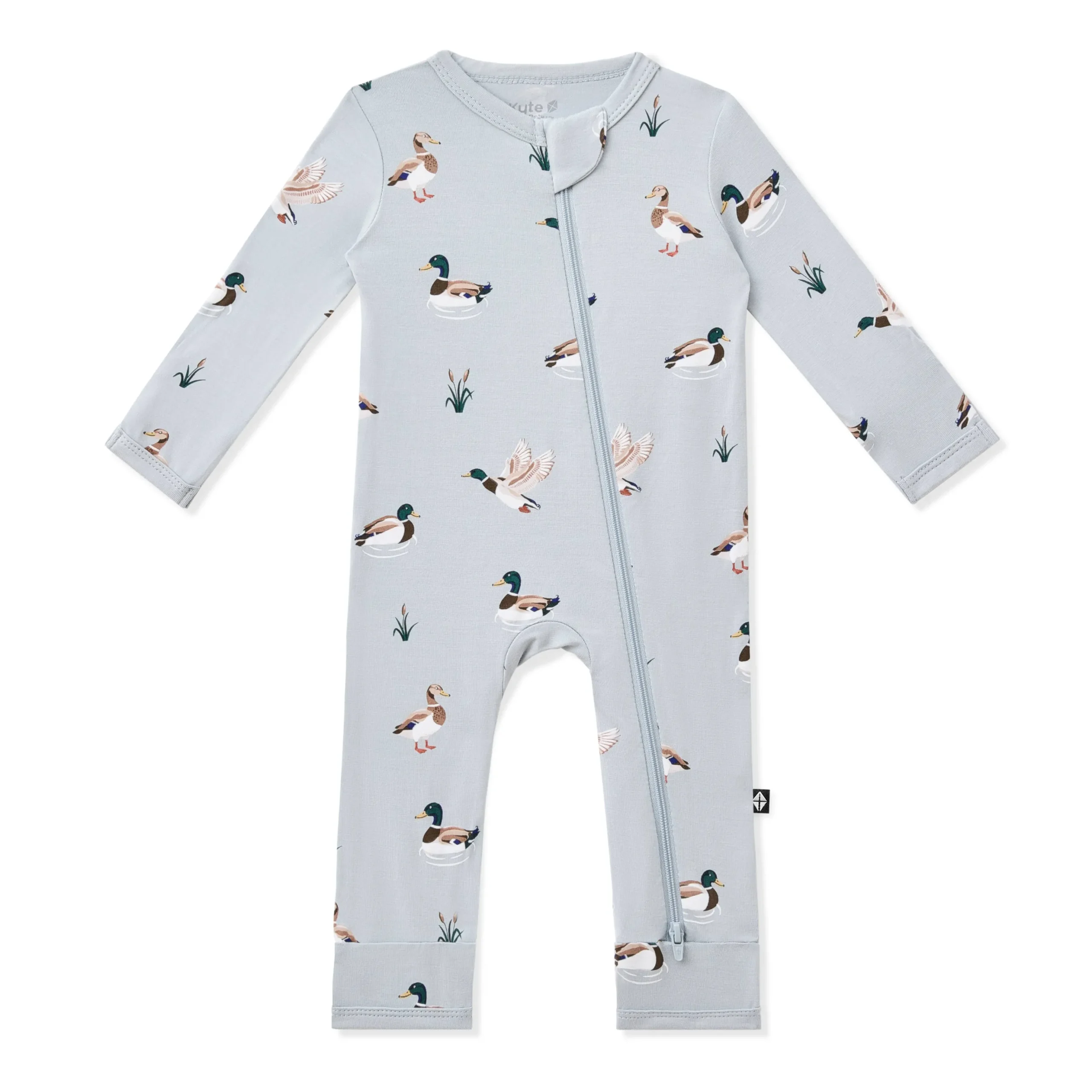 Zippered Romper in Mallard Duck