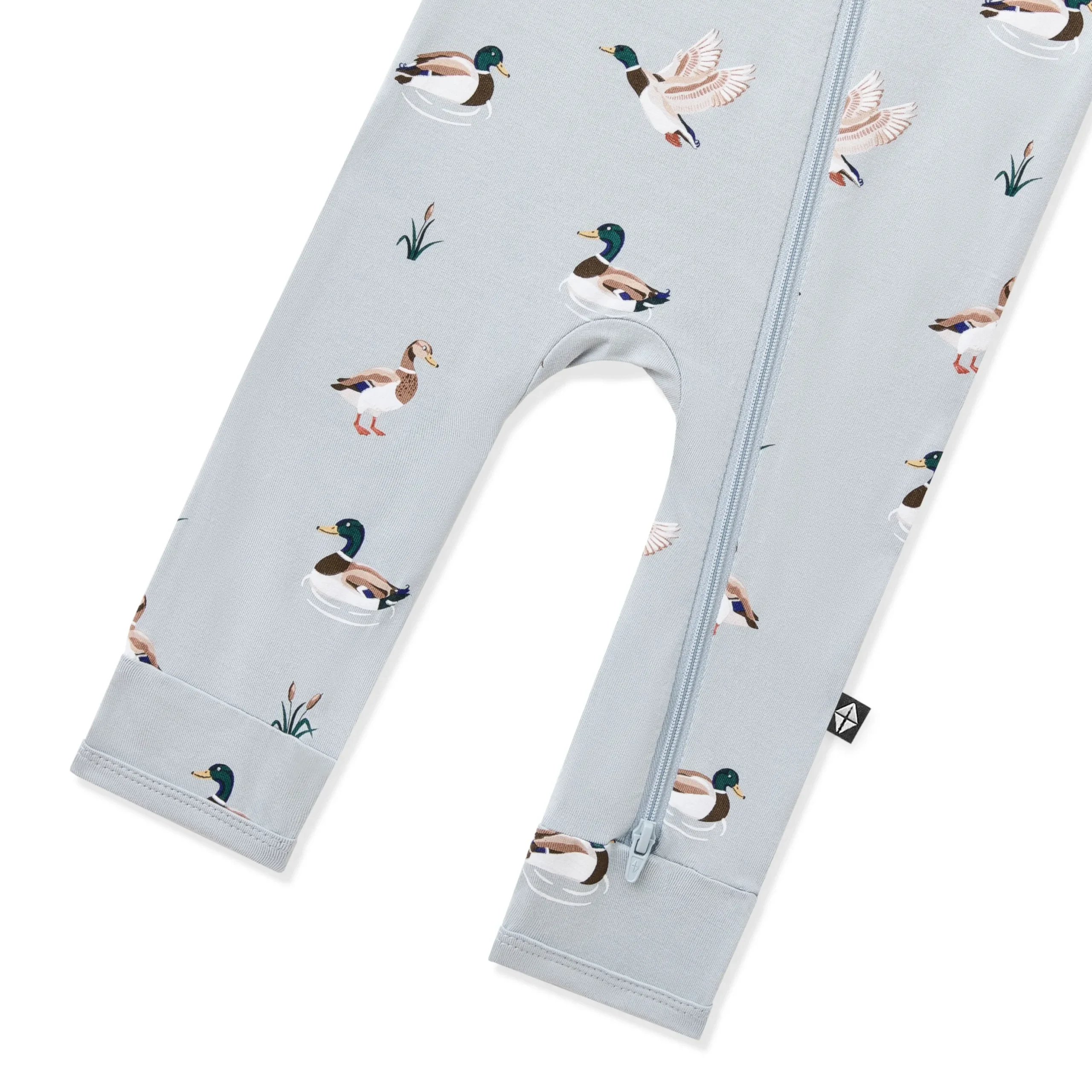 Zippered Romper in Mallard Duck