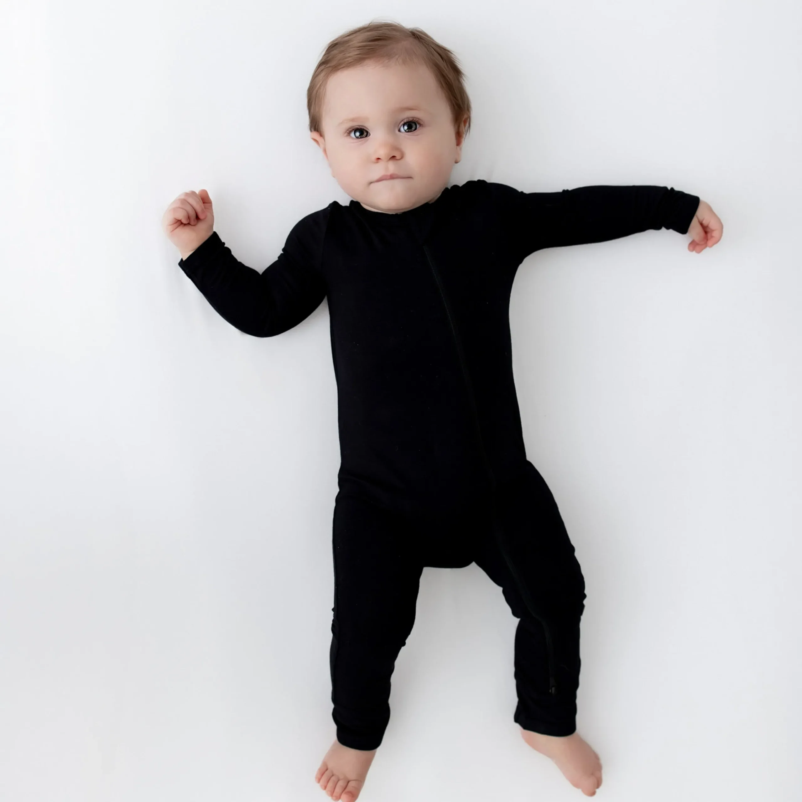 Zippered Romper in Midnight