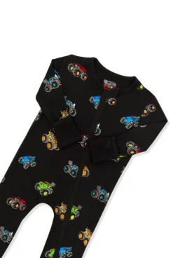 Zippered Romper in Monster Truck