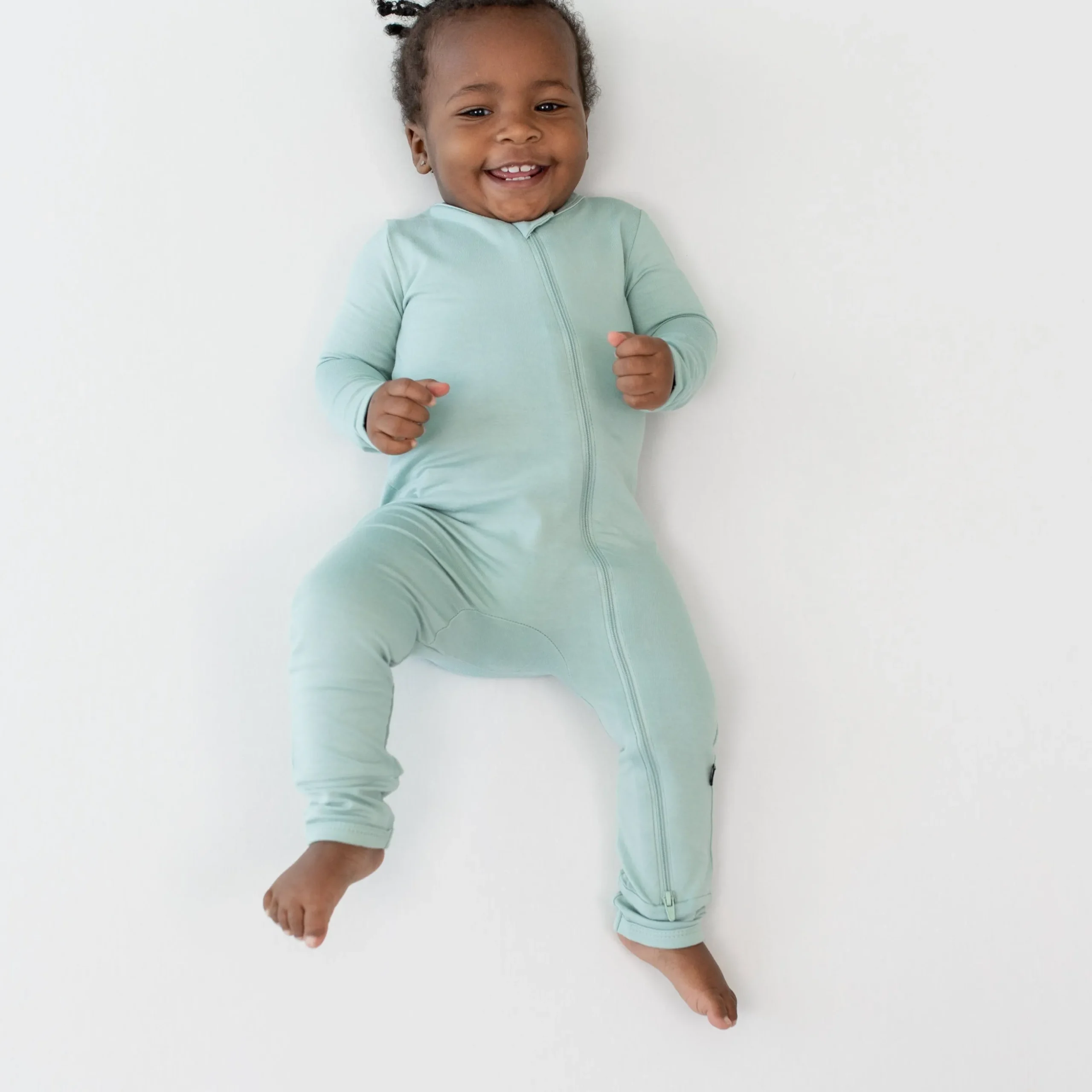 Zippered Romper in Sage