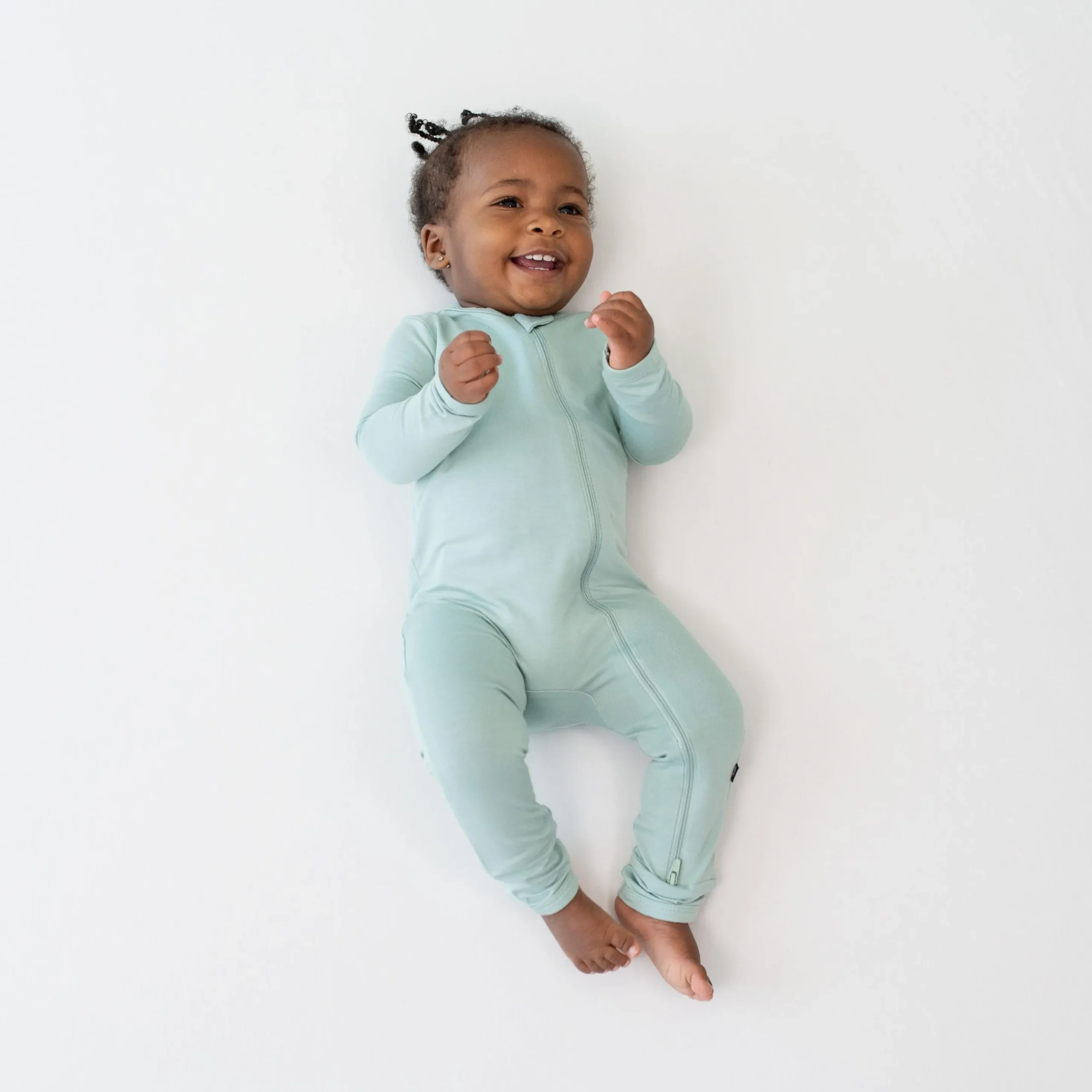 Zippered Romper in Sage