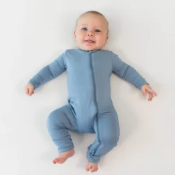 Zippered Romper in Slate