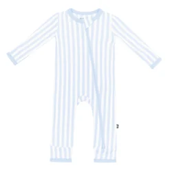 Zippered Romper in Small Mist Stripe