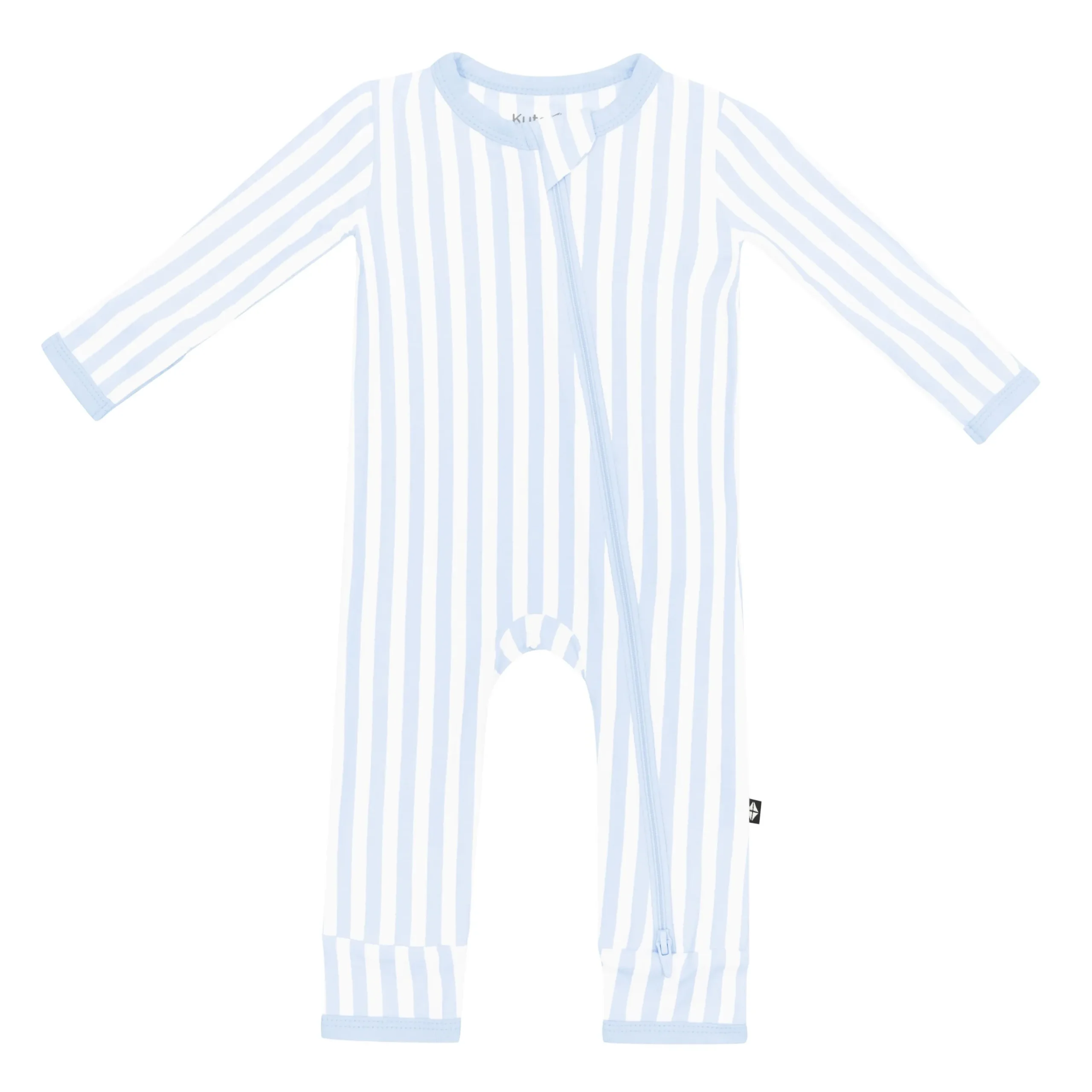 Zippered Romper in Small Mist Stripe