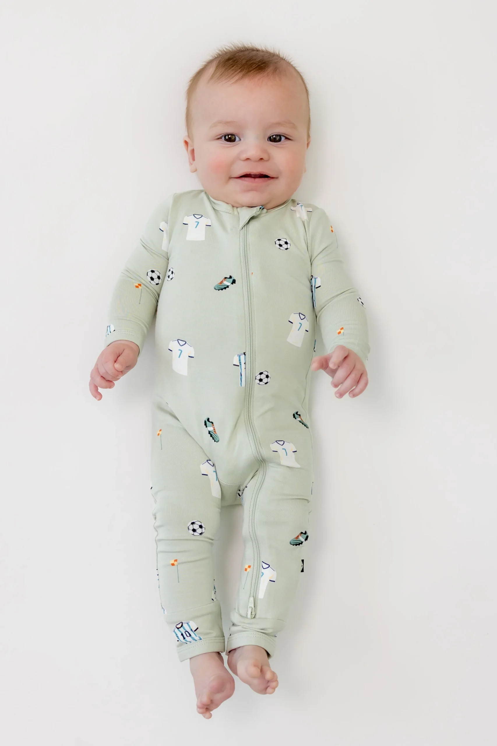 Zippered Romper in Soccer