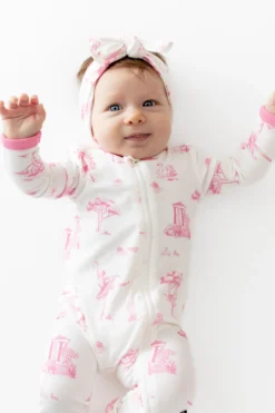 Zippered Romper in Toile Ballet