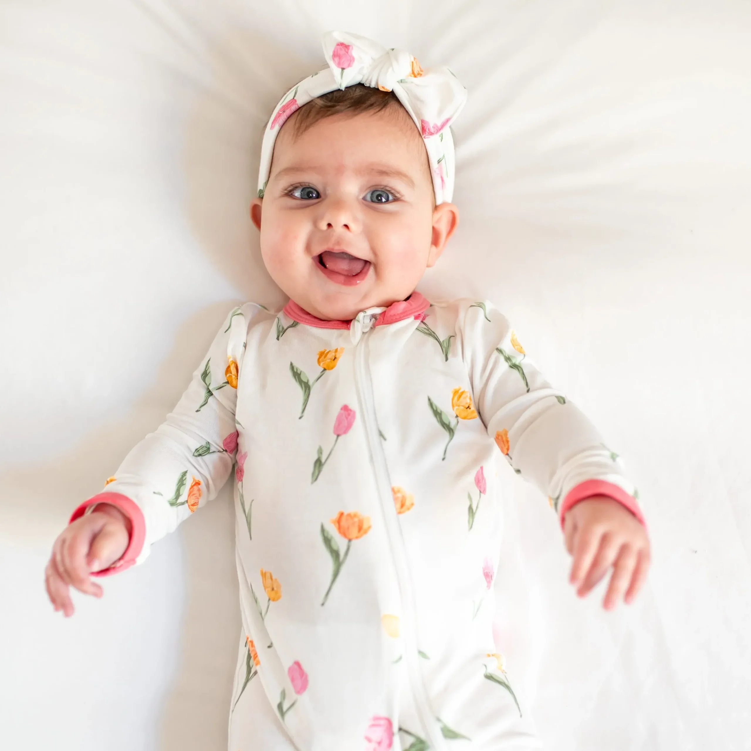 Zippered Romper in Tulip
