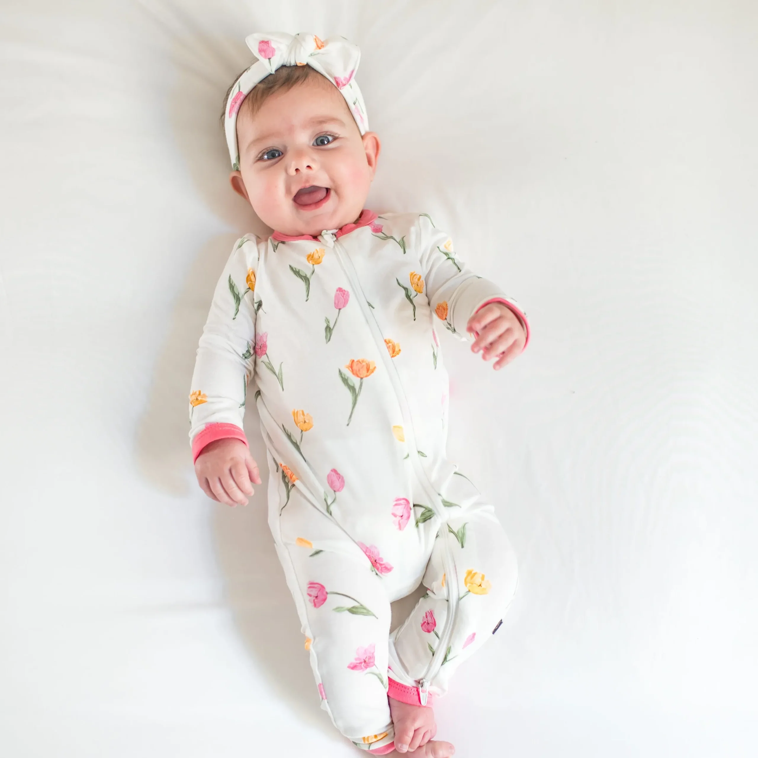 Zippered Romper in Tulip