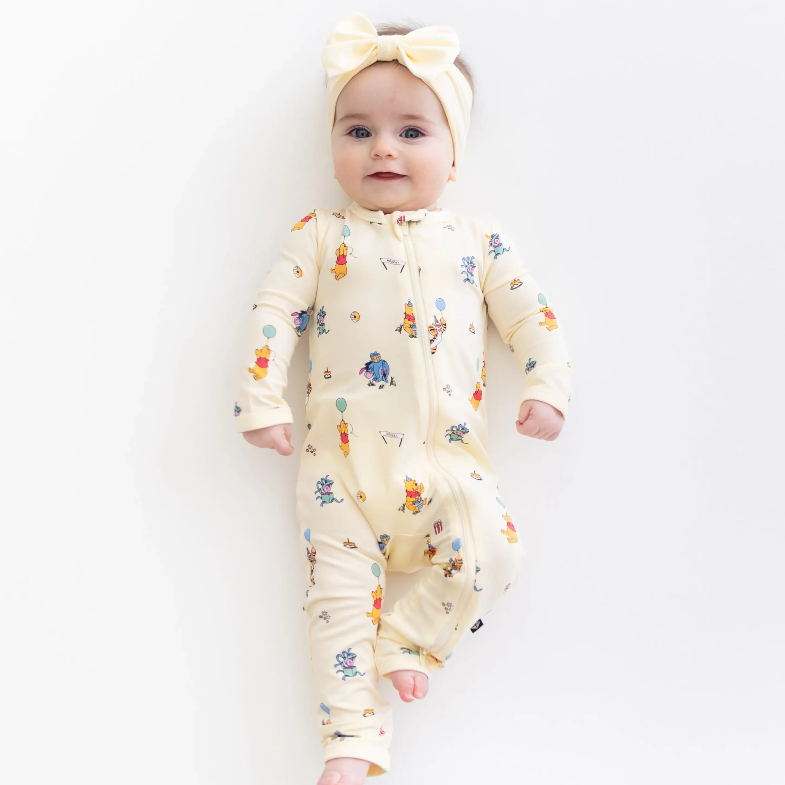Zippered Romper in Winnie the Pooh Celebration