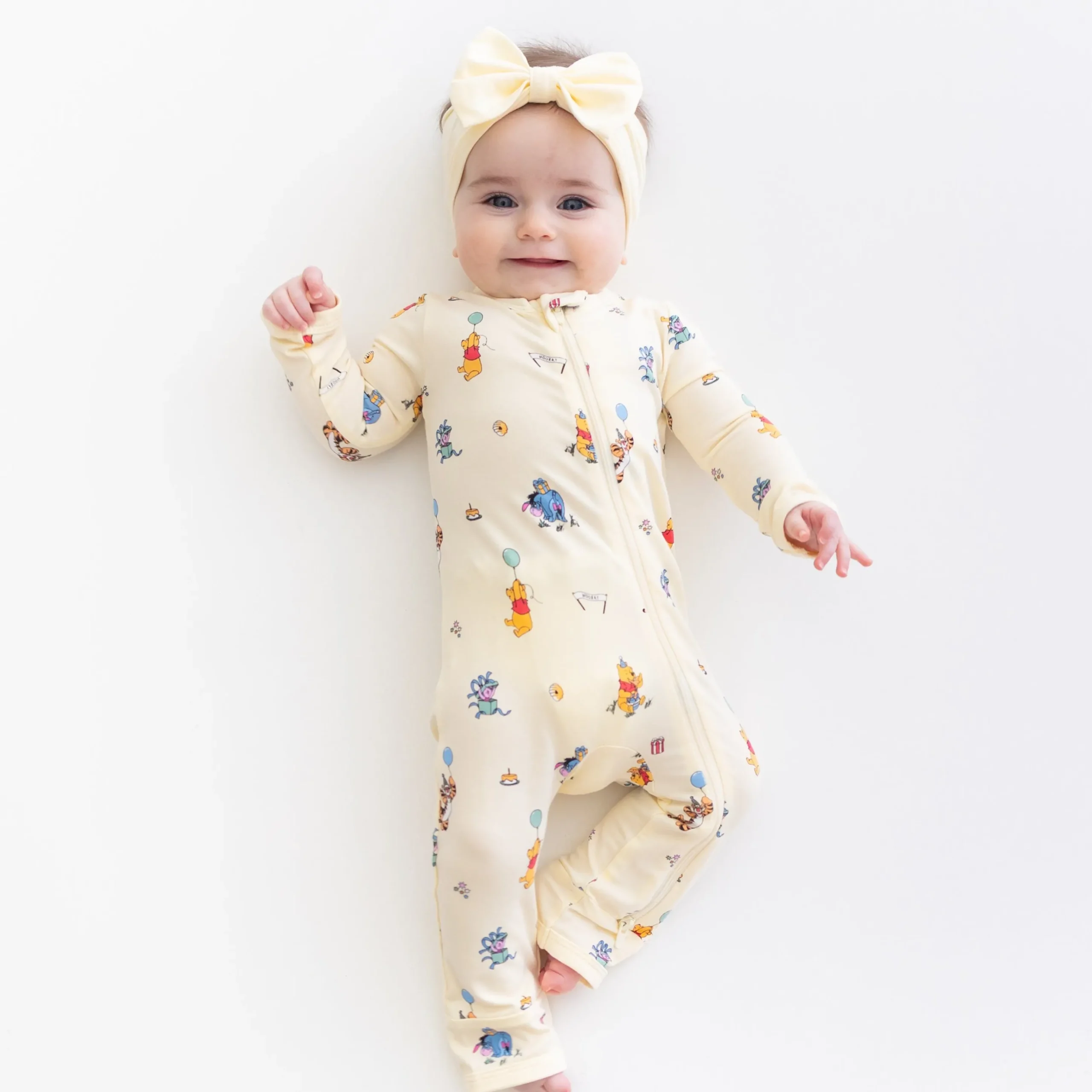 Zippered Romper in Winnie the Pooh Celebration