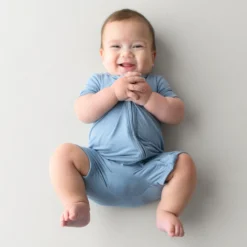 Zippered Shortall Romper in Slate