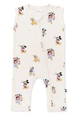 Zippered Sleeveless Romper in Mickey Mouse and Friends