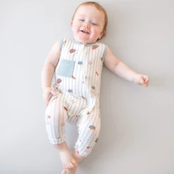 Zippered Sleeveless Romper in Home Run