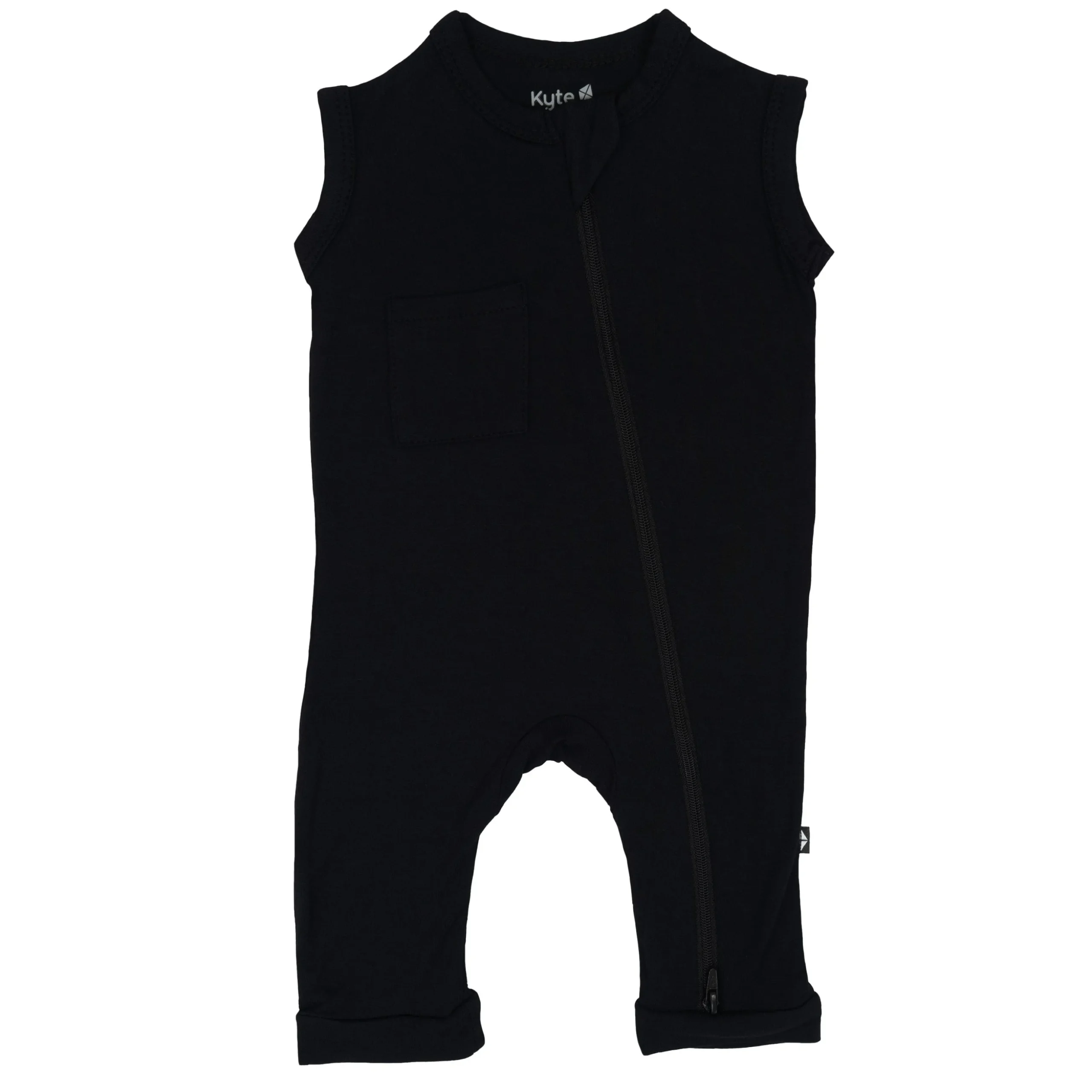 Zippered Sleeveless Romper in Midnight