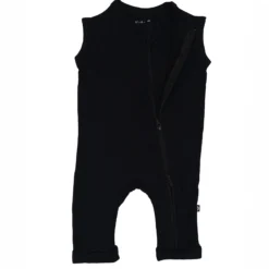 Zippered Sleeveless Romper in Midnight