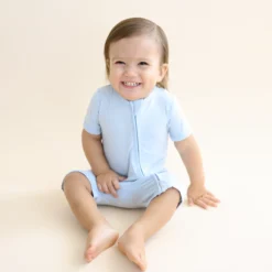 Zipper Shortall Romper in Breeze