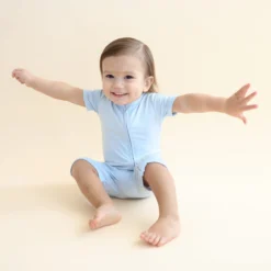 Zipper Shortall Romper in Breeze