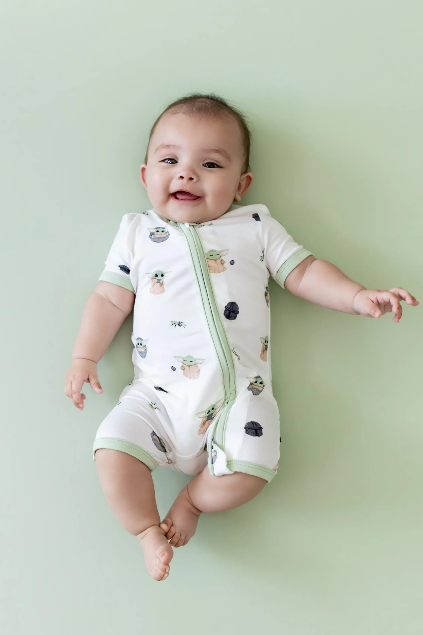 Zipper Shortall Romper in Grogu™