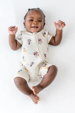 Zipper Shortall Romper in Mickey Mouse and Friends