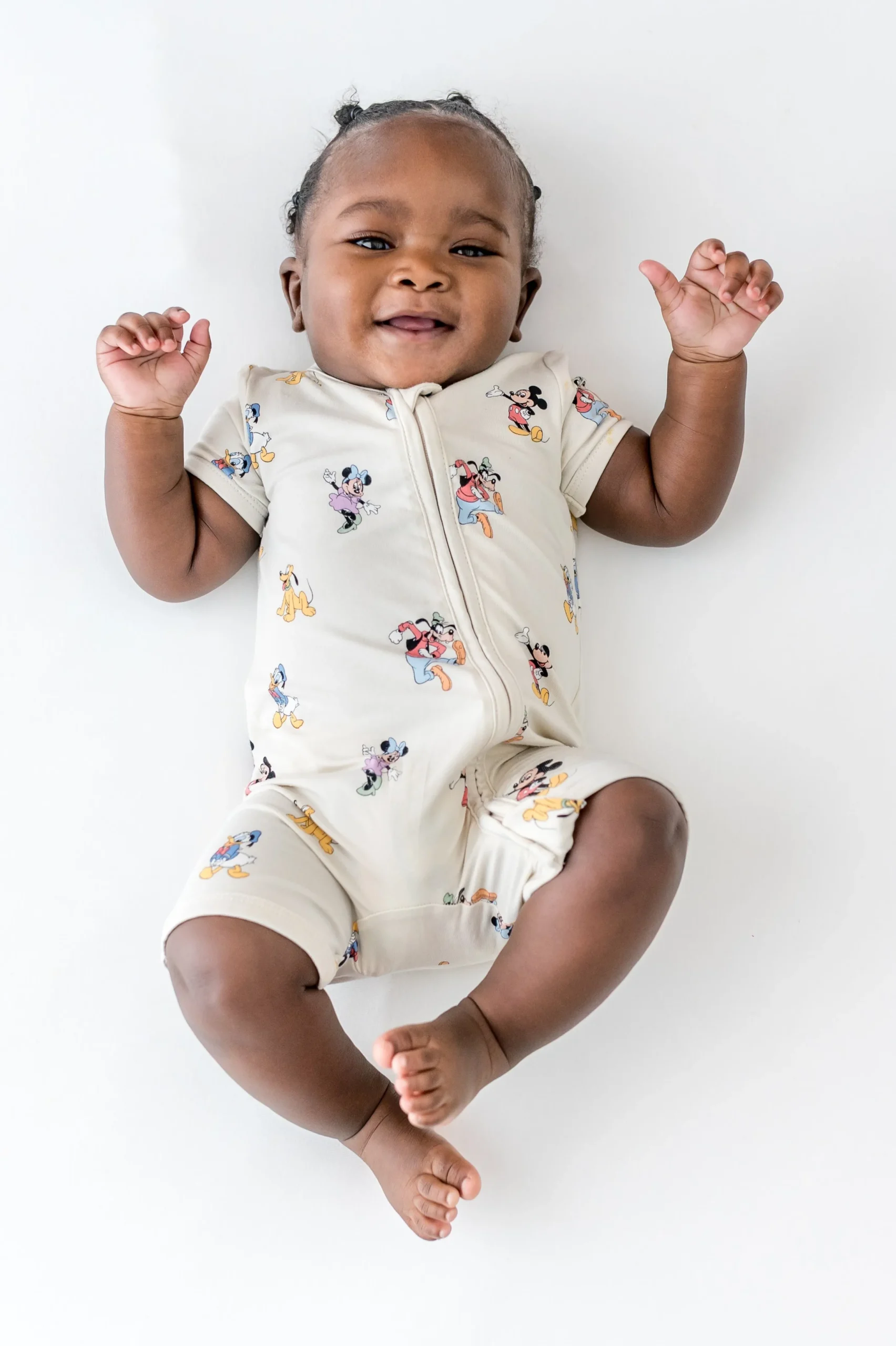 Zipper Shortall Romper in Mickey Mouse and Friends