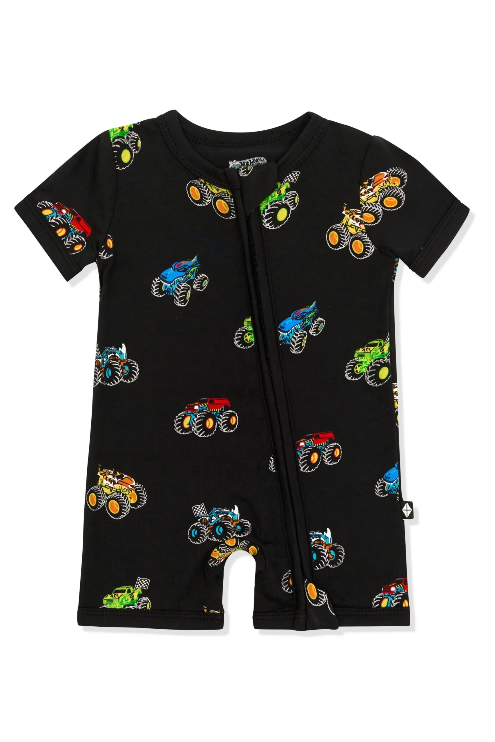 Zipper Shortall Romper in Monster Truck