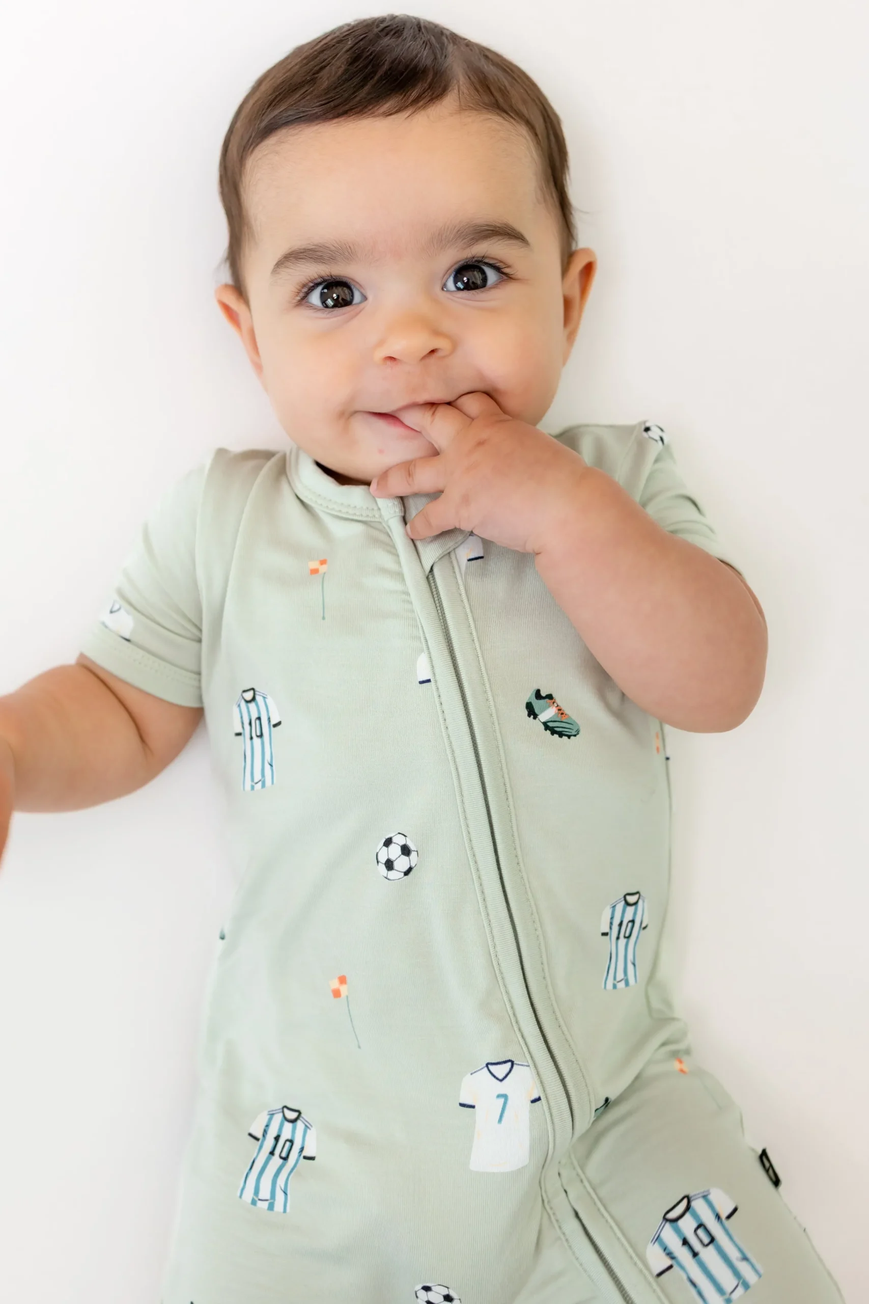 Zipper Shortall Romper in Soccer